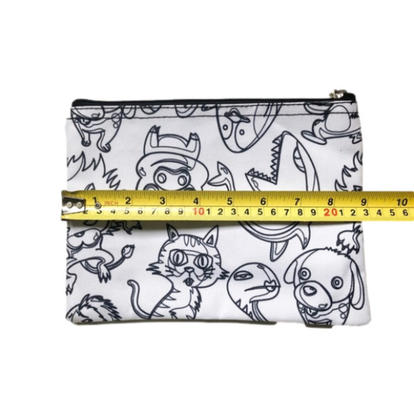 𝅺Zippered Pencil Case or Storage Pouch in Animal Cartoon Print - Picture 2 of 6